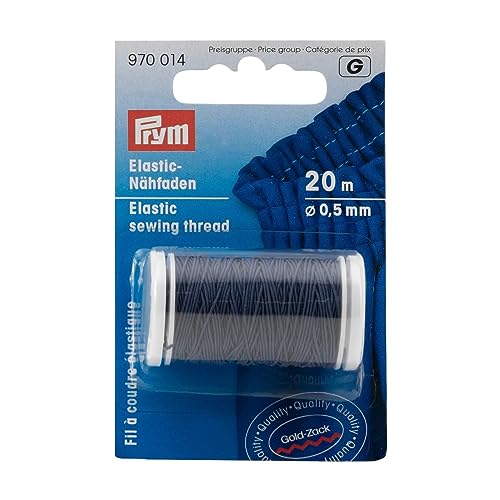 Prym 970014 Elastic-Nähfaden 0,5 mm Marine, Polyester, blau, Ø 0,5mm von Prym