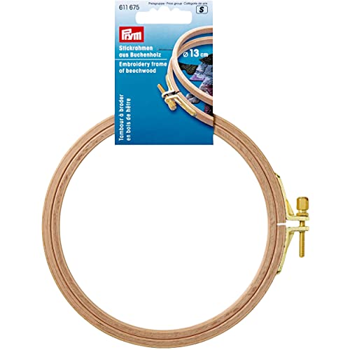 Prym 611675 Stickrahmen Buchenholz mit Schraube 8 mm x 13 cm Embroidery Frame, Holz, beige, Ø 13 cm x 8 mm von Prym