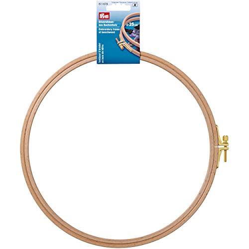 Prym 611679 Stickrahmen Buchenholz mit Schraube 8 mm x 25 cm Embroidery Frame, beige, Ø 25 cm x 8 mm von Prym