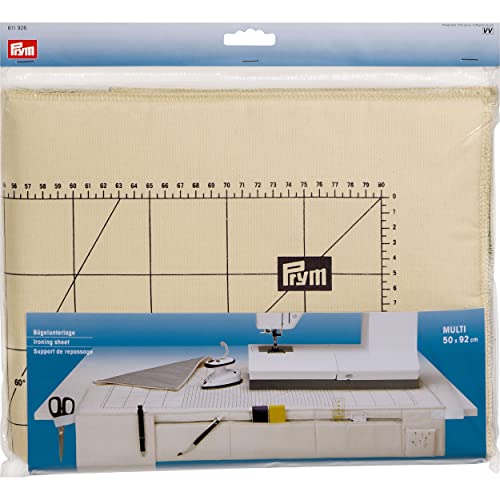 Prym 611926, Bügelunterlage Multi, Bügeln Tabelle, beige, Skala pflaumenblau, 50 x 92 cm, 1 Stück von Prym