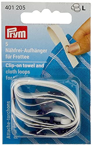 PRYM Nähfrei-Aufhänger für Frottee, 5 Stk, Weiß von Prym