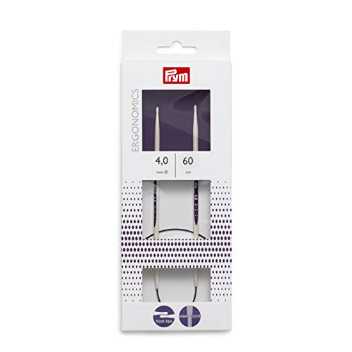 PRYM Rundstricknadel, ergonomisches Design/Nadeln, Kunststoff, Mehrfarbig, 4 mm, 60 cm Länge, Alabasterweiß PRYM Rundstricknadel, ergonomisches Design/Nadeln, Kunststoff, Mehrfarbig, 4 mm, 60 cm Länge, Alabasterweiß von Prym