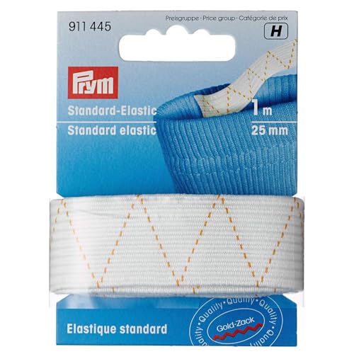 Prym Standard-Elastic 25 mm weiß, Polyester von Prym