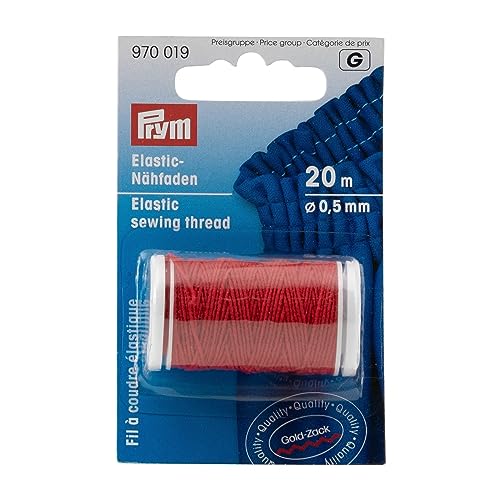 Prym rot 970019 Elastic-Nähfaden 0,5 mm, Polyester, Ø 0,5mm, 20 von Prym