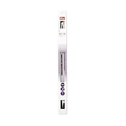 Prym 190359 Jackenstricknadeln Ergonomics 35 cm 6,50 mm Jackenstricknadel, Kunststoff, alabasterweiß, 6,5 mm von Prym