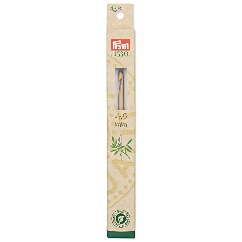 Prym 197605-1 Häkelnadeln für Wolle Bambus 15 cm 4,50 mm, 100%, beige, One Size von Prym