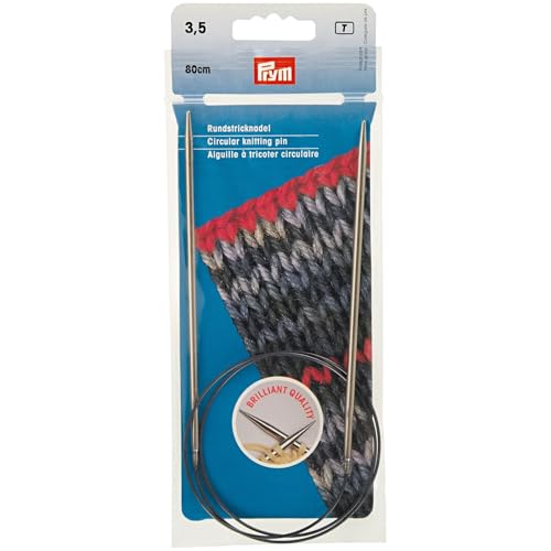 Prym 212134 Rundstricknadeln MS 80 cm 3,50 mm silberfarbig von Prym