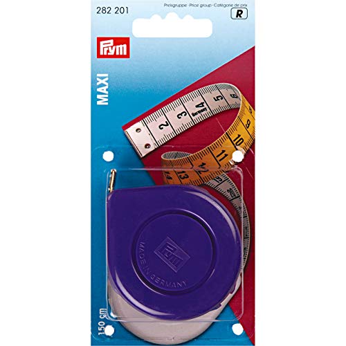 Prym Rollmaßband Maxi 150 cm/cm, Poly-Fiber-Gewebe, gelb, weiß von Prym