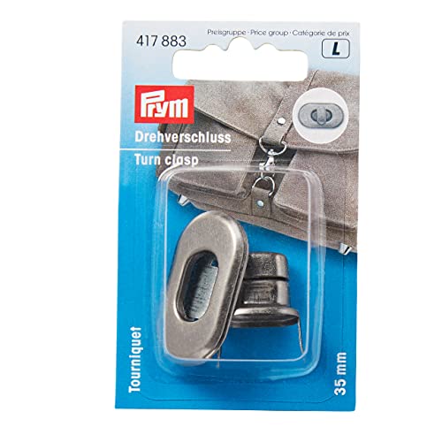 Prym 1 417883 Taschen altsilber Drehverschluss, Silber, On Size von Prym