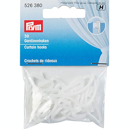Prym 526380 Gardinenhaken weiß, Plastic, 30 Stück von Prym