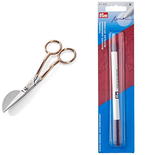 Prym 610570 Applikationsschere 15 cm rosegold & Trick-Marker (selbstlöschend), violett von Prym