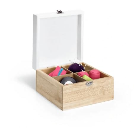 Prym 612587 Sortimentsbox Holz Motiv Nähen, Wood, Multicoloured, Einheitsgröße von Prym