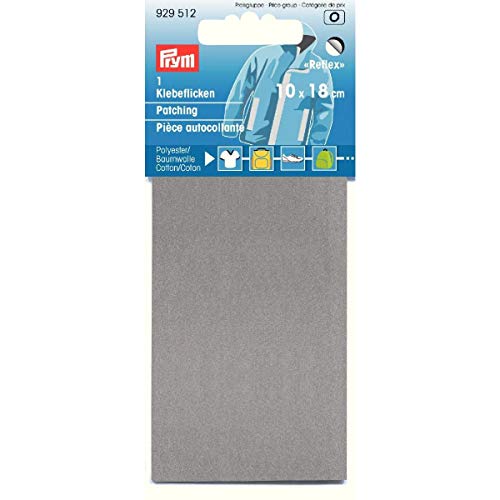 Prym 929512 Klebeflicken reflektierend 10 x 18 cm silberfarbig, Silber von Prym