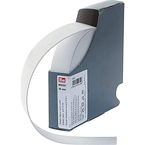 Prym 955381 Elastic-Band weich 30 mm weiß, 57Prozent PES 43Prozent ED von Prym