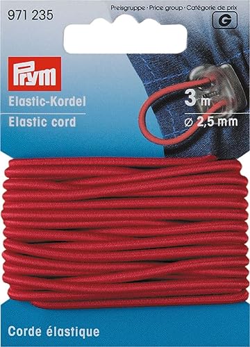 Prym 971235 Elastic-Kordel, rot, 60% ED 40% PES, Ø 2,5 mm | 3 m von Prym