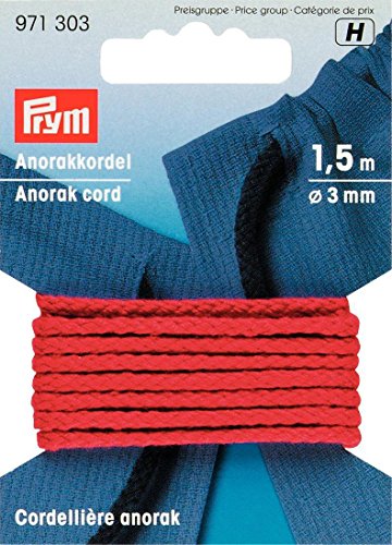 Prym 971303 Anorakkordel rot, 100% PAN, Ø 3 mm von Prym