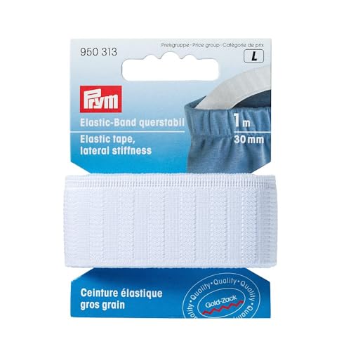 Prym Elastic-Band querstabil 30 mm weiß, 68% PES 32% ED von Prym