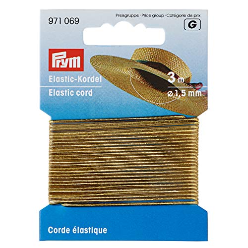 Prym Elastic-Kordel, goldfarbig, 80% ED 20% ME, Gold, Ø 1,5 mm | 3 m von Prym