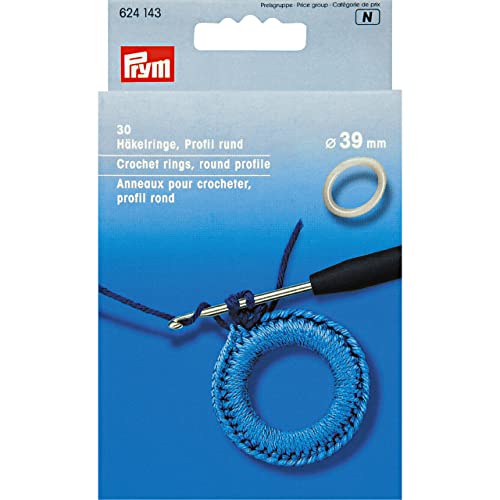 Prym 624143 Häkelringe rund KST 39 mm weiß von Prym