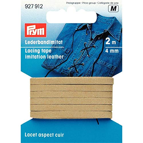 Prym Lederbandimitat 4 mm beige, PUR 50% PES von Prym