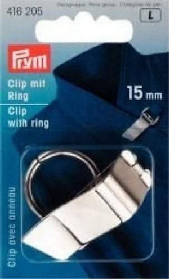Prym Luftballon Clip mit Ring, silberfarben. 15mm von Prym