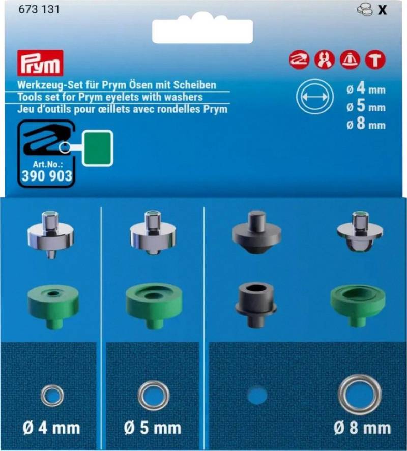 Prym Öse Prym Werkzeug-Set für Prym Ösen mit Scheiben, 4, 5 (8-St) von Prym