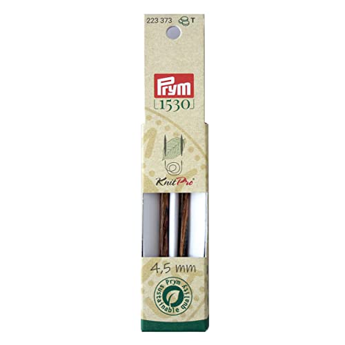 Prym Rundstricknadelspitzen Natural farbig kurz 8,7 cm 4,50 mm Rundstricknadel, Holz, Mehrfarbig, 4,5 mm von Prym