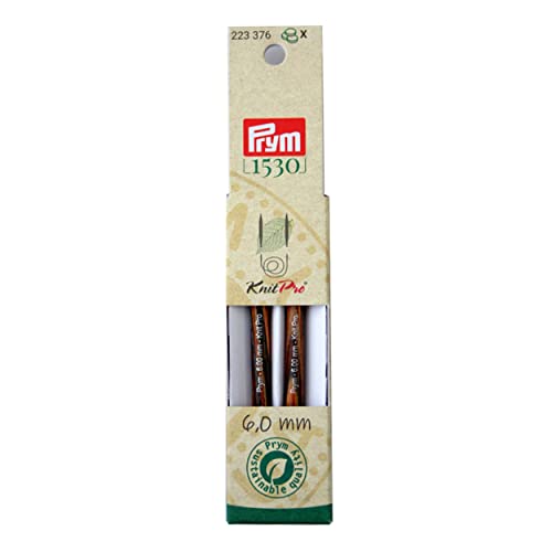 Prym Rundstricknadelspitzen Natural farbig kurz 8,7 cm 6,00 mm Rundstricknadel, Holz, Mehrfarbig, 6,0 mm von Prym