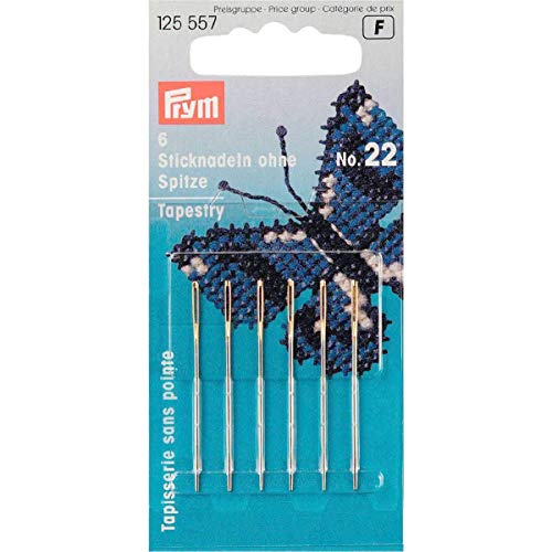 Prym Sticknadel Stickerei, Steel, Silber, 40 mm Länge x 0,9 mm Stärke, 6 von Prym