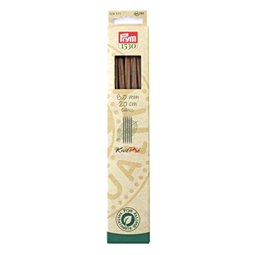 Prym Strumpfstricknadeln CUBICS Natural 20 cm 8,00 mm Strumpfstricknadel, Holz, Mehrfarbig, 8,0 mm von Prym