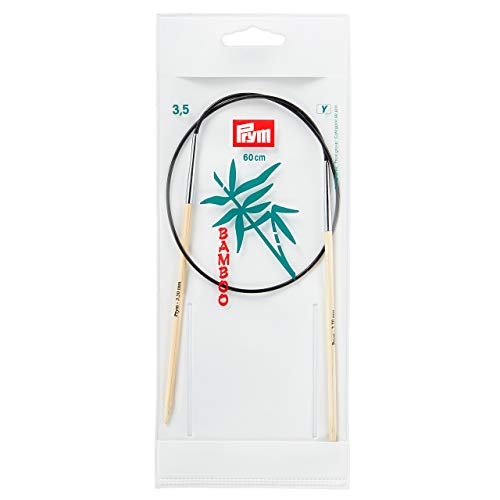 Prym 221515 Rundstricknadeln, 60 cm, 3,50 mm Rundstricknadel, Bambus, Natur, 3,5 mm von Prym