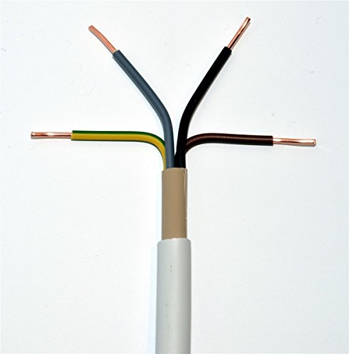Meterware NYM-J 4x16 mm² RM (rund, mehrdrähtig) Mantelleitung grau Installationsleitung Feuchtraumleitung, jede Menge eine Länge von Prysmian