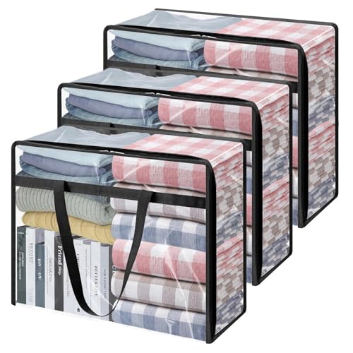 Pryzmax 3 Stück Aufbewahrungsbox, Aufbewahrungstasche, Umzugstaschen, Aufbewahrungsbeutel, Transparente Umzugskartons, Kleidung Aufbewahrungstasche für Umzug, Camping, Bettwäsche und Hausbedarf(40L) Pryzmax 3 Stück Aufbewahrungsbox, Aufbewahrungstasche, Umzugstaschen, Aufbewahrungsbeutel, Transparente Umzugskartons, Kleidung Aufbewahrungstasche für Umzug, Camping, Bettwäsche und Hausbedarf(40L) von Pryzmax