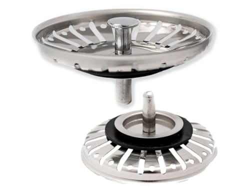 PrzydaSie Universal Abflusssieb Küchenspüle Edelstahl Ø 90 mm - Spülbecken Sieb mit Komplett-Set - Waschbeckenstöpsel mit Sieb für Küchenspüle - Langlebig von Przydasie