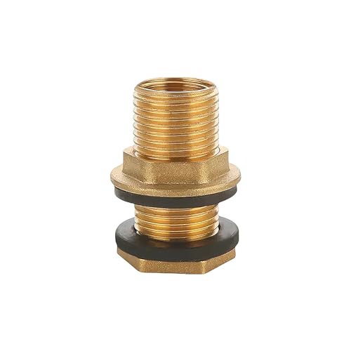 1/2 Stück Messing-Wassertankkupplung mit Dichtung G3/8 Zoll XG1/2 Zoll für Fässer, Armaturen und Rohrverbindungen, robuste Messingwasserhahn-Adapter von Psdndeww
