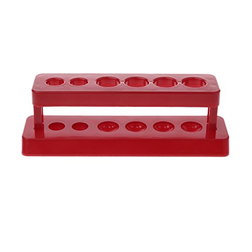 1 x Reagenzglashalter, 6 Löcher, roter Ständer, Bürettenständer, Regal, Labor von Psdndeww
