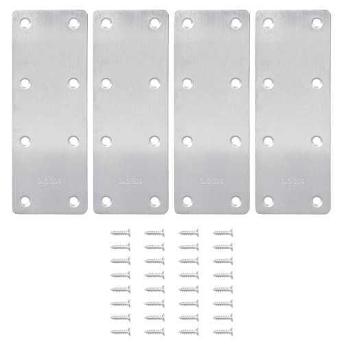 4pcs Flat Reparaturplatte Edelstahl Stahlhalteranschlüsse Reparaturplatten Für Möbel Holztür Dauer Flachem Brestenplatte von Psdndeww