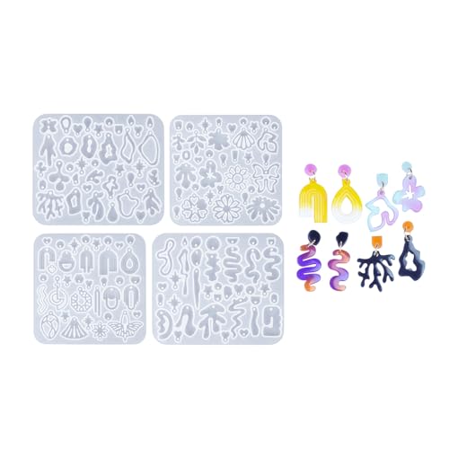 4pcs Ohrringe Formen Auffällige Ohrringe Epoxidharzform Geometrischer Unregelmäßiger Schmuck Der Formen Für Handwerksliebhaber Herstellt von Psdndeww