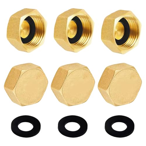 6/8/12 Stück Mehrzweck-Endkappen aus stabilem Messing, 1,9 cm Innengewinde für Gartenschlauch, Leckschutz und Haltbarkeit, Messing-Schlauchkappen 6/8/12 Stück Mehrzweck-Endkappen aus stabilem Messing, 1,9 cm Innengewinde für Gartenschlauch, Leckschutz und Haltbarkeit, Messing-Schlauchkappen von Psdndeww