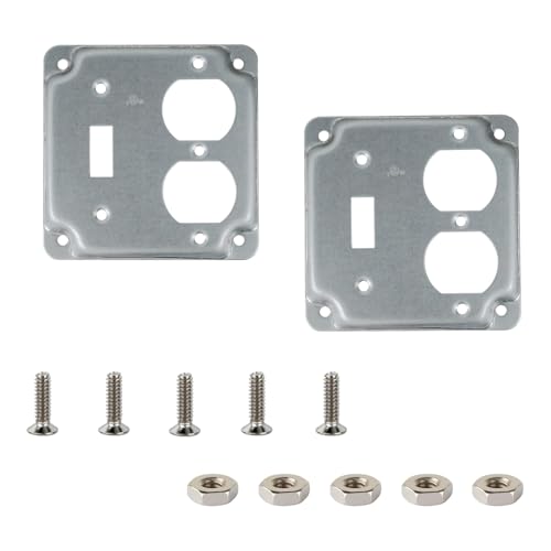 Mehrzweck-Abdeckungen, quadratisch, Metall, schwer entflammbar, erhöhtes Design für Schalter, Buchsen, Zinklegierung, Schalter, Plattenabdeckung, 2 Stück Mehrzweck-Abdeckungen, quadratisch, Metall, schwer entflammbar, erhöhtes Design für Schalter, Buchsen, Zinklegierung, Schalter, Plattenabdeckung, 2 Stück von Psdndeww