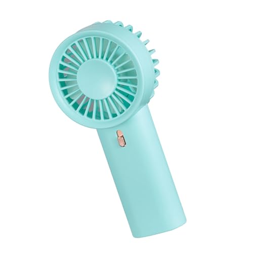Miniatur-Schreibtischventilator mit ergonomischem Griff, tragbar, batteriebetrieben, Kühlwerkzeug für Damen und Kinder, Reisezubehör, Reise-Kühlventilator, unverzichtbar von Psdndeww