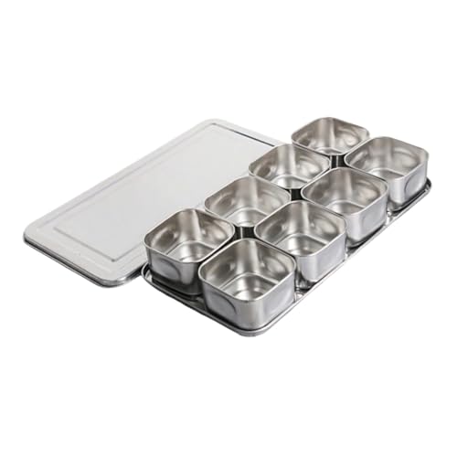 Professioneller Küchen-Gewürz-Organizer mit 6/8-Zoll-Edelstahlgitter, Deckel zum Backen und Kochen von Essentials von Psdndeww