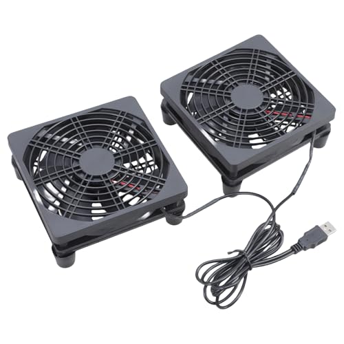 Psdndeww 1 Set 120 mm USB-betriebene Lüfter für Router und Konsolen mit schützender Netzabdeckung Psdndeww 1 Set 120 mm USB-betriebene Lüfter für Router und Konsolen mit schützender Netzabdeckung von Psdndeww