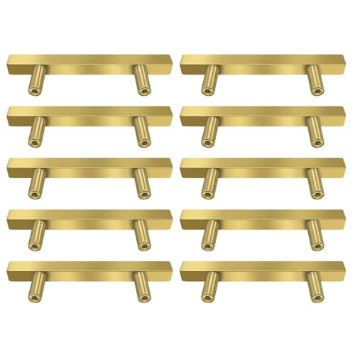 10 Stück Gold Schrankgriff Mit Gebürsteten Messing Finish Square Rod Ausrüstung Ziehen von Psdndeww