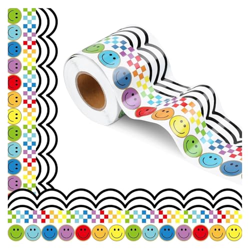Psdndeww 10 m lächelndes Gesicht, Bordüre für Pinnwand, Pinnwand, Klassenzimmer, Kreidetafel, Dekoration, Pinnwand, selbstklebend, beschichtetes Papier Psdndeww 10 m lächelndes Gesicht, Bordüre für Pinnwand, Pinnwand, Klassenzimmer, Kreidetafel, Dekoration, Pinnwand, selbstklebend, beschichtetes Papier von Psdndeww