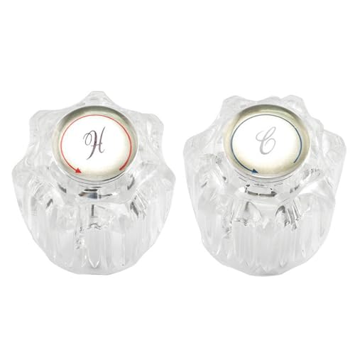 Psdndeww Kristalle Acrylcamper Badezimmer Wasserhahnknöpfe 2 Pack Für Heiße Und Kalte Duschwassersteuerung Easy Installion Designs Wasserhahngriff von Psdndeww