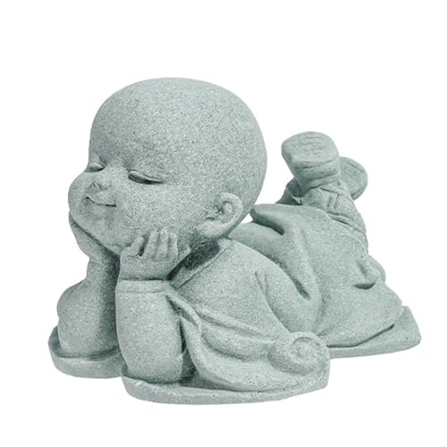 Psdndeww Traditionelle Buddhistische Steinstatue Harmonische Schreibtischfigur Für Lernzimmergeschenk Kleine Bluestone Statue von Psdndeww