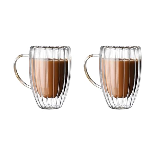 Set Von 2 Hohen Temperaturen Resistenten Borosilikatglasbecher Mit Doppelter Wand Für Ein Sicheres Und Effizientes Trinken von Psdndeww