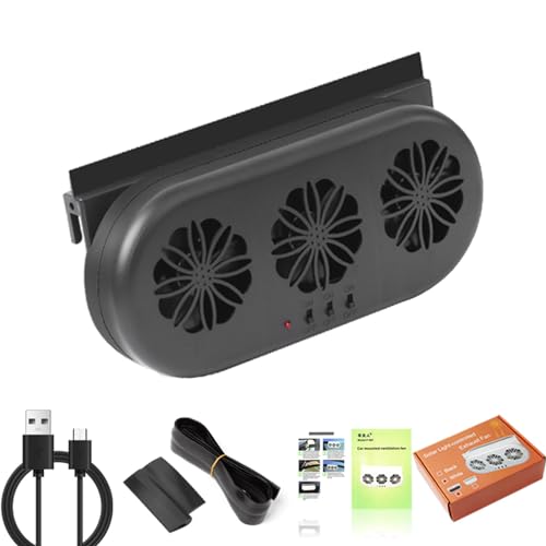 Solar Power 3 Autoventilator, Abluftventilator für Auto, Heizkörper, Heizkörper, Luftreiniger, LKW von Psdndeww