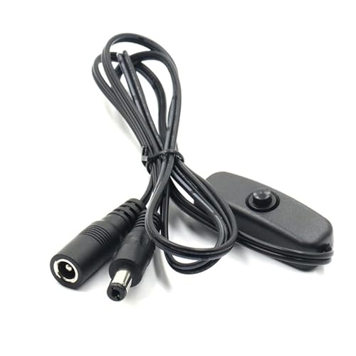 Stromkabel MALE auf Buchse mit Schalter für DC5,5 x 2,1 mm LED-Streifen, kein Löten erforderlich für CCTV-Kamera Stromkabel MALE auf Buchse mit Schalter für DC5,5 x 2,1 mm LED-Streifen, kein Löten erforderlich für CCTV-Kamera von Psdndeww